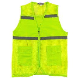 Customized fluorescent yellow reflective vest jacket Customized V-neck zipper vest jacket Reflective vest jacket SKV046 Customized fluorescent yellow reflective vest jacket Customized V-neck zipper vest jacket Reflective vest jacket SKV046